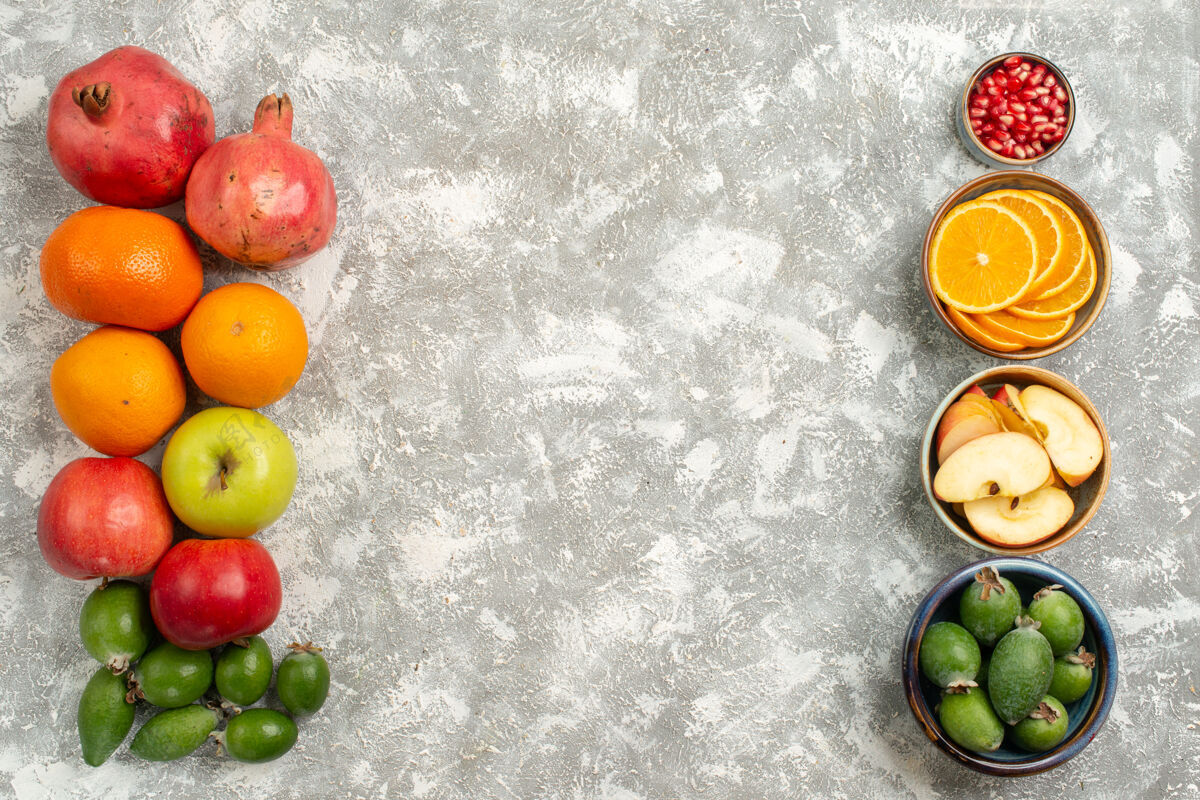 肥肉顶视水果成分飞珠 橘子和苹果表面呈白色 水果维生素成熟醇厚生的饮食醇香
