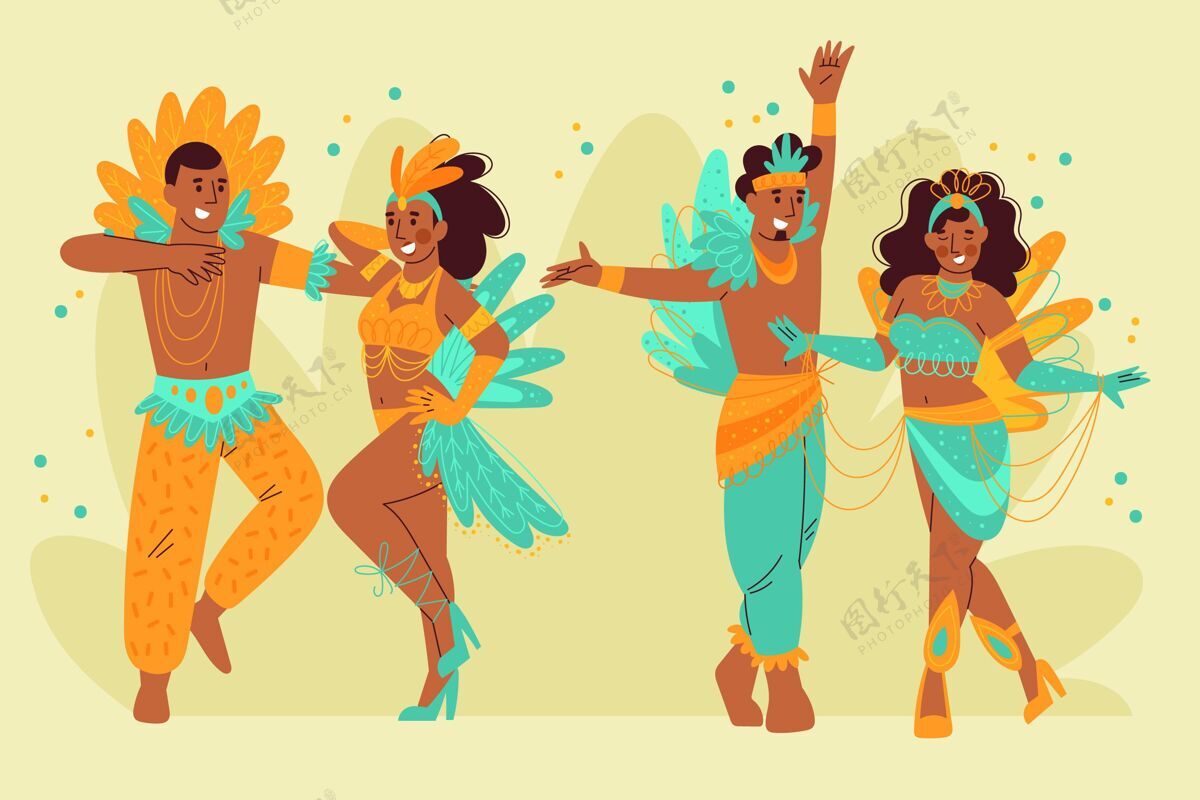 庆祝巴西嘉年华舞者系列嘉年华桑巴狂欢节