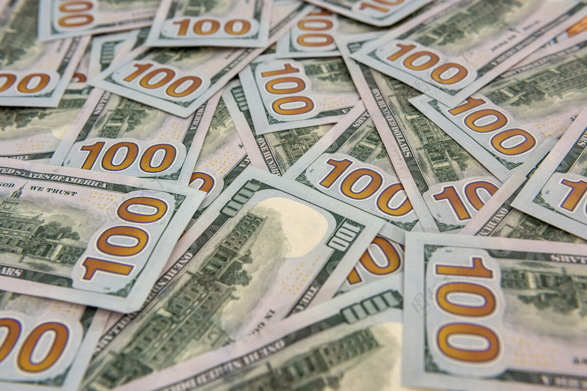 美式设计货币财富概念的美元钞票的背景一百钱大的