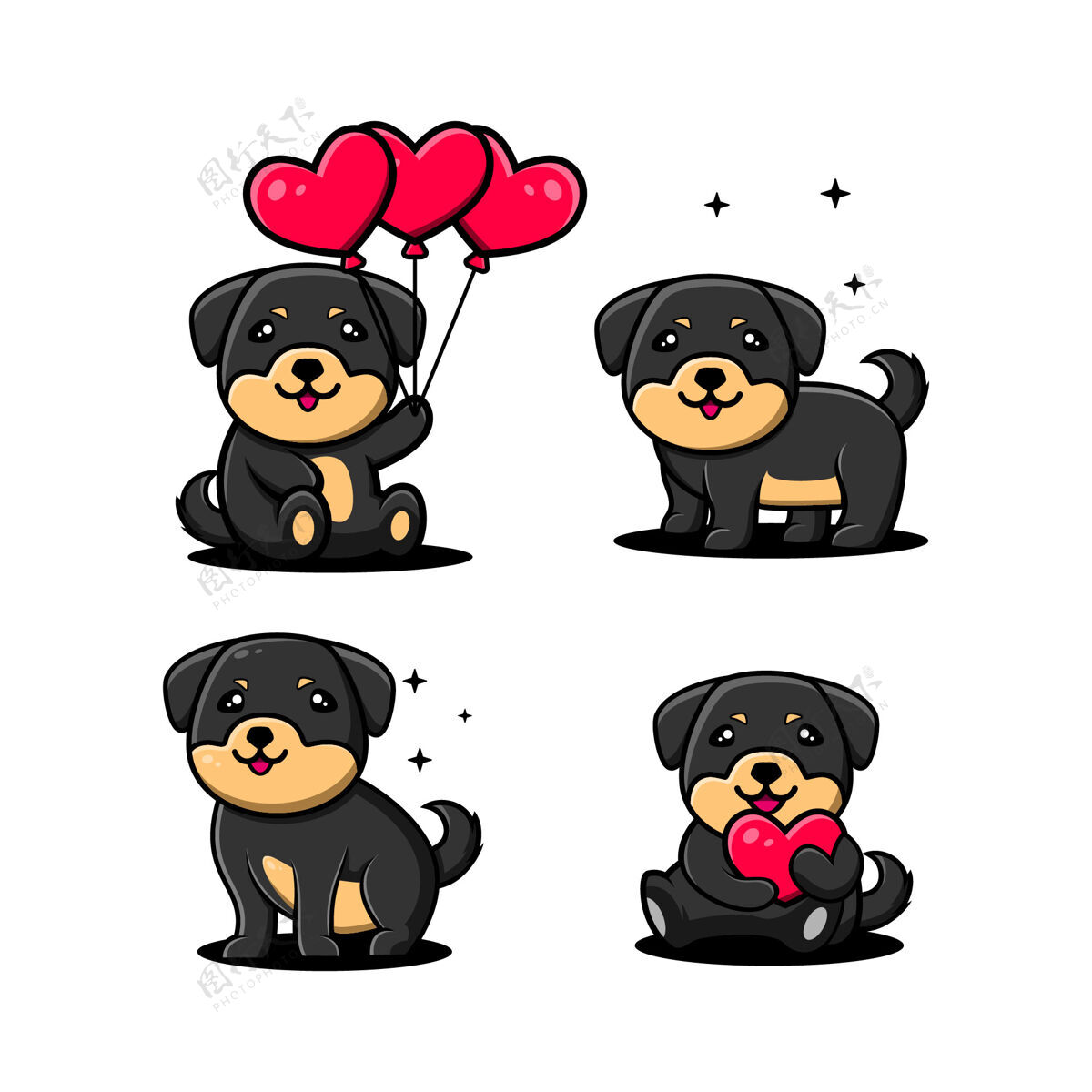 哈巴狗可爱的狗卡通人物狗标志哺乳动物
