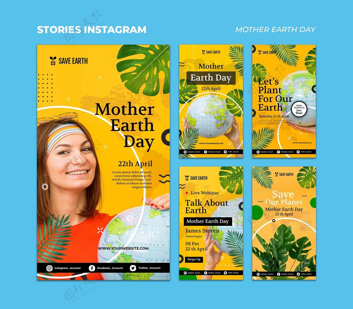 地面地球母亲日社交媒体故事集社交媒体Instagram可持续发展