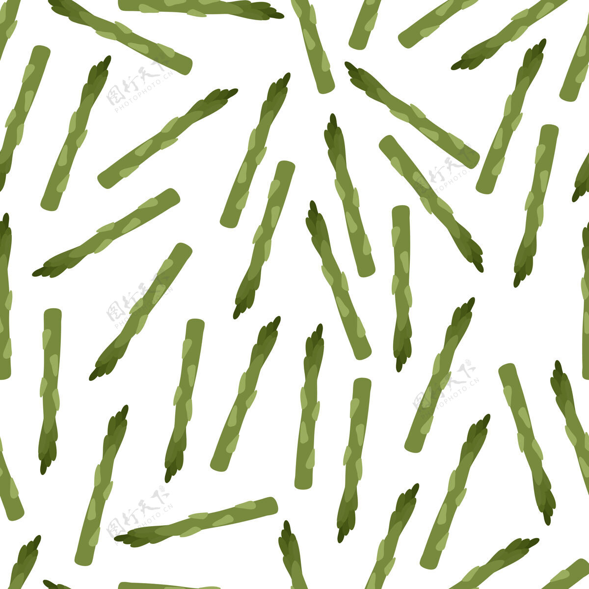 插图芦笋无缝模式隔离在白色背景上维生素有机绿色