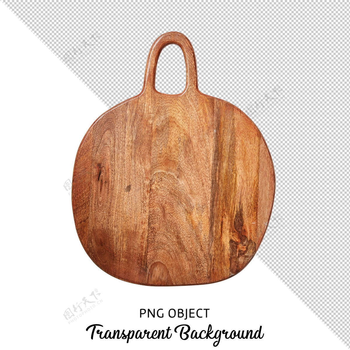 木板木制餐盘或砧板的顶视图展示物体概念