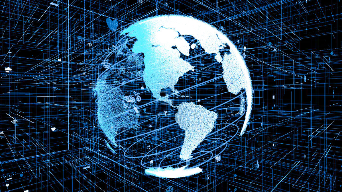 系统全球在线互联网概念的三维插图创新连接安全