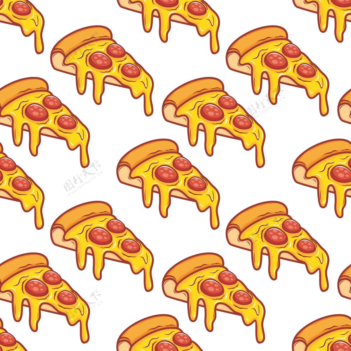 美食披萨图案背景比萨饼切片奶酪