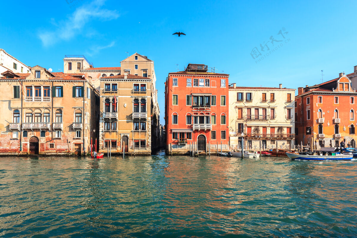 目的地意大利威尼斯格兰德运河风景地标阳光威尼斯