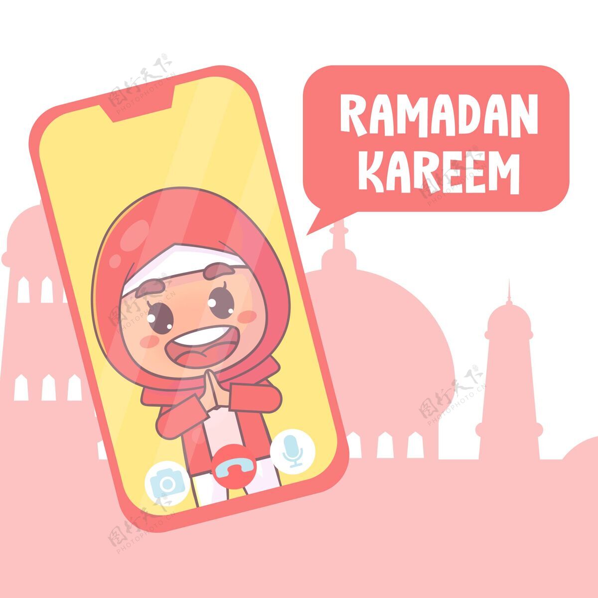 月亮视频电话ramadankareem开斋节斋月阿拉伯语