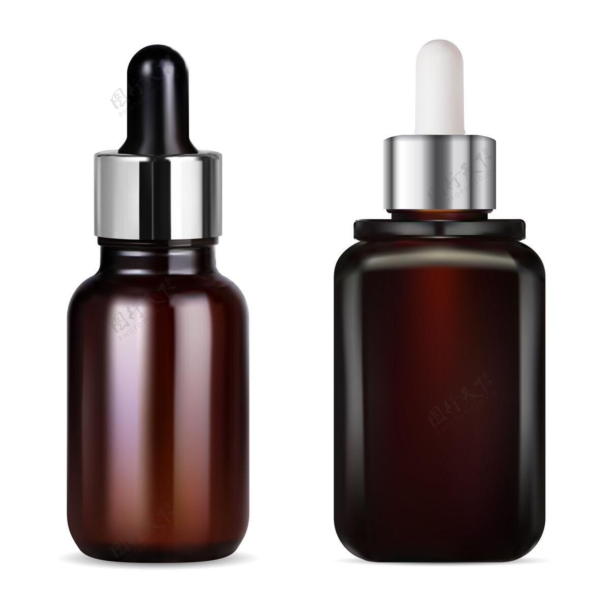包装棕色玻璃滴管瓶化妆品容器插图血清滴芳香疗法