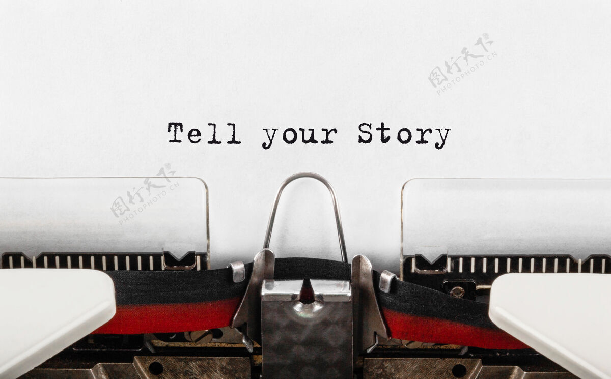 讲故事用复古打字机打印的文字讲述你的故事旧的打字机列表
