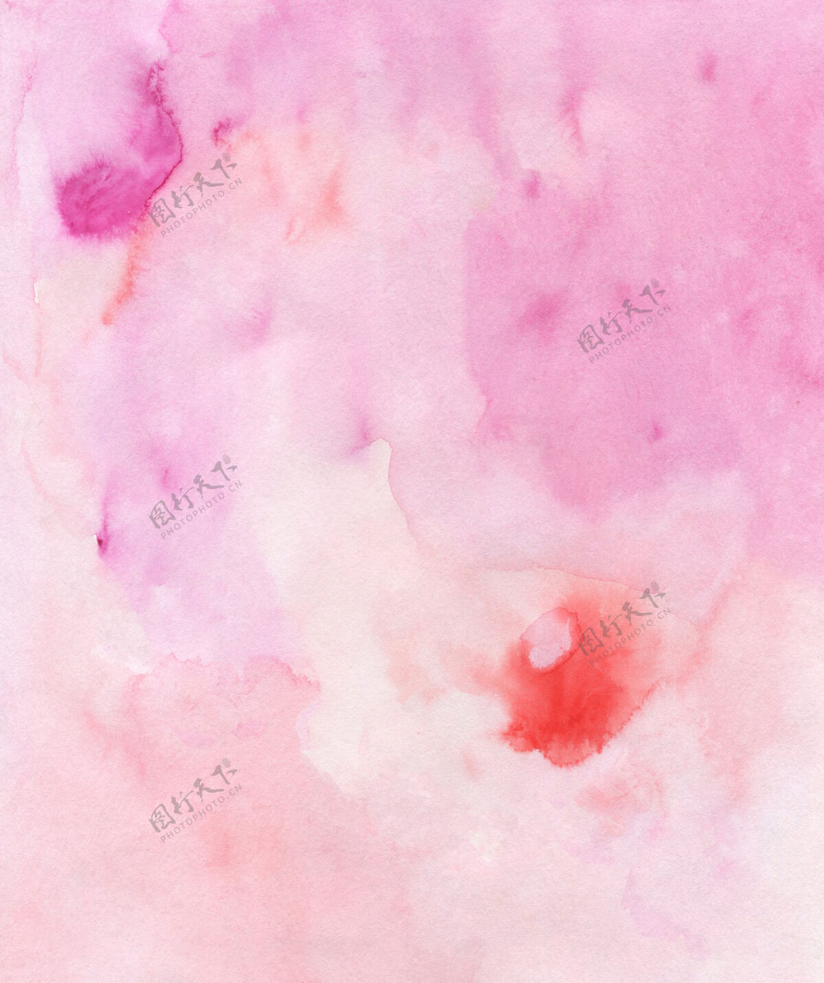 墨水粉色和珊瑚色的水彩画垃圾珊瑚水