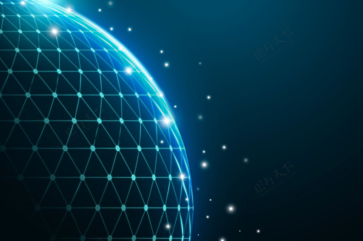 墙纸蓝球数字网格技术企业背景现代宇宙地球
