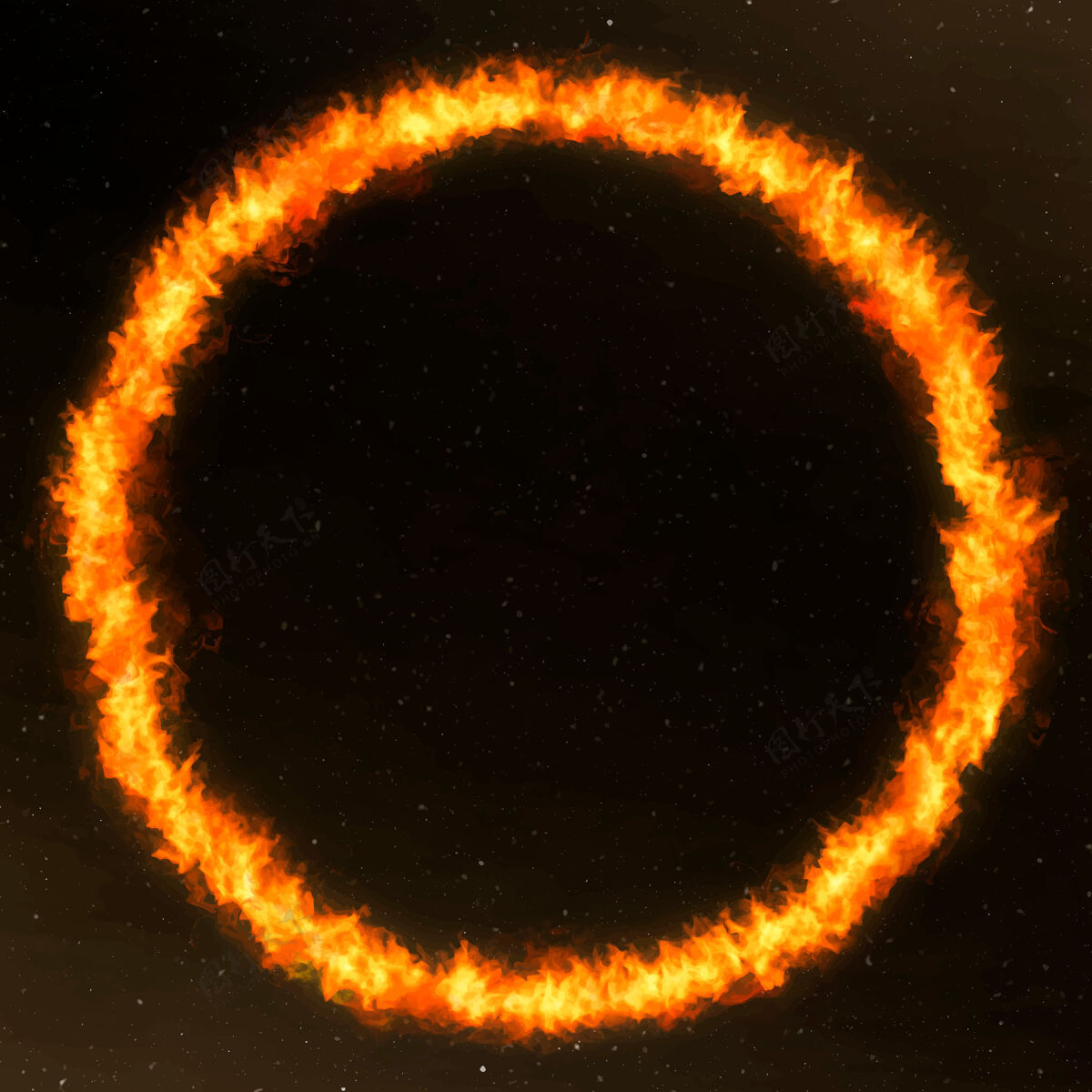 圆圈戏剧性的橙色圈火框架形状橙色火焰火焰
