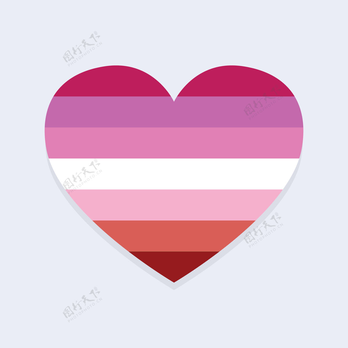平等心形女同性恋旗帜旗宽容多彩