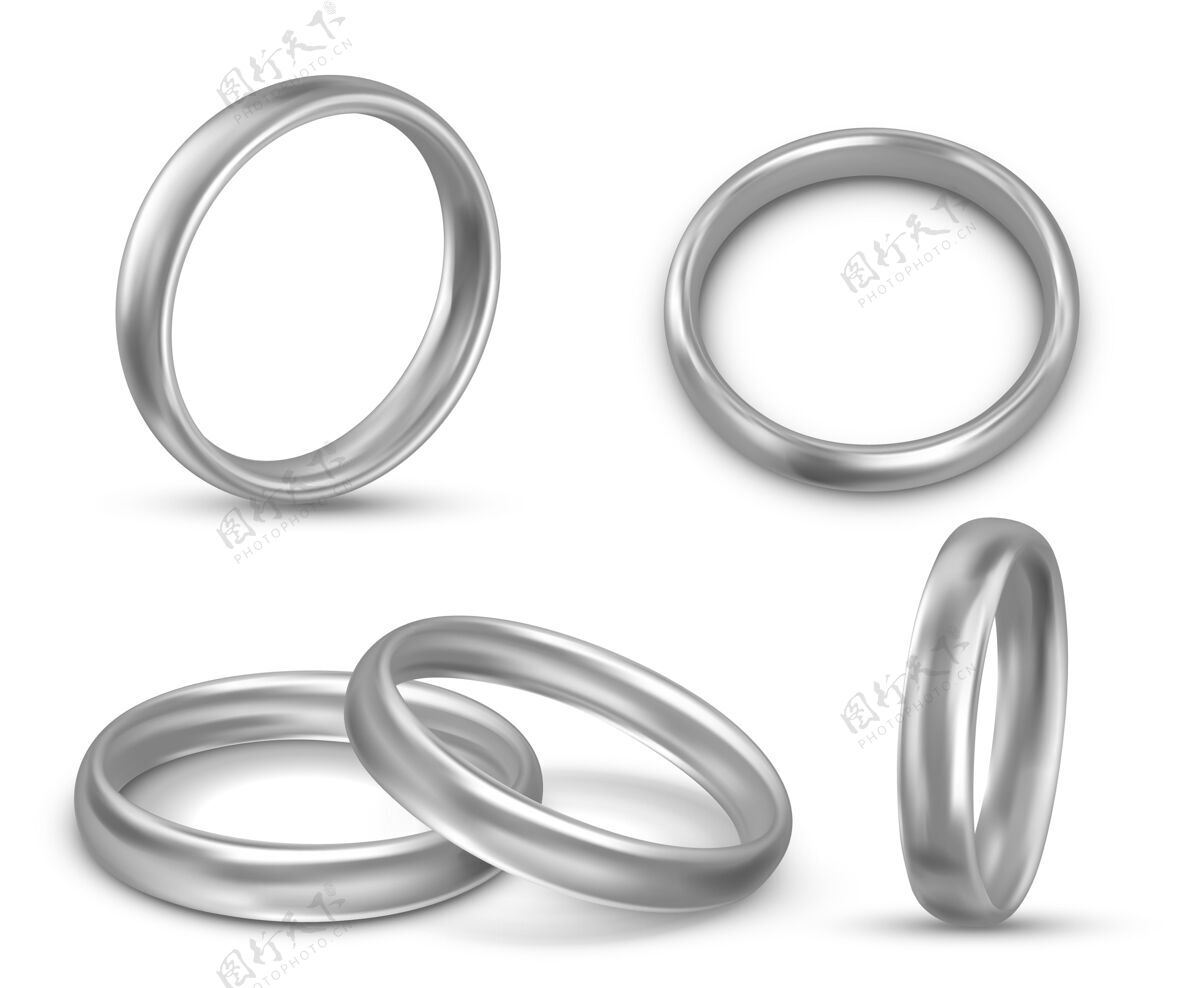 婚戒美丽的结婚戒指现实的插图集婚礼套装包装