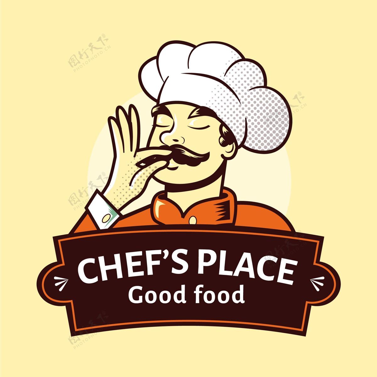 企业徽标详细的厨师标志模板公司徽标公司徽标模板