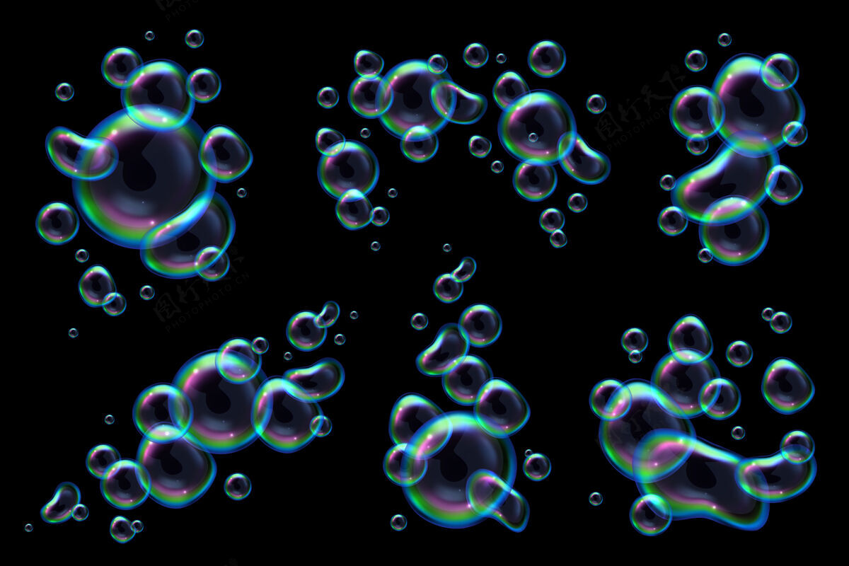 肥皂肥皂彩虹泡泡写真集现实收集泡沫