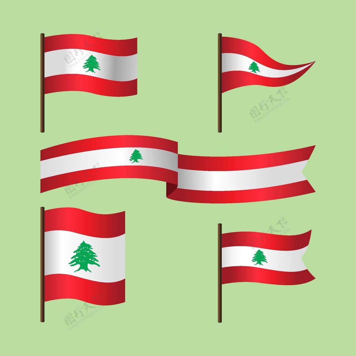 套装黎巴嫩国旗收藏共和民族国旗