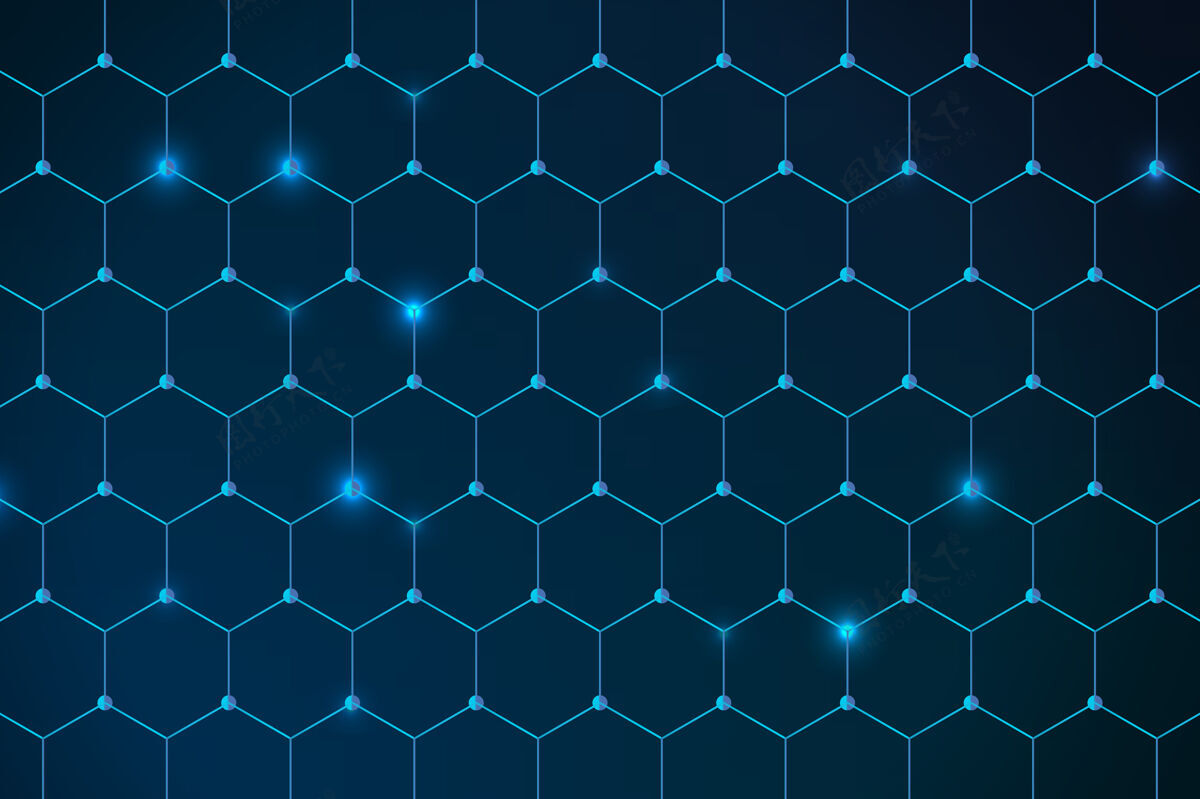 抽象几何蜂巢图案蓝色背景数字背景抽象背景几何
