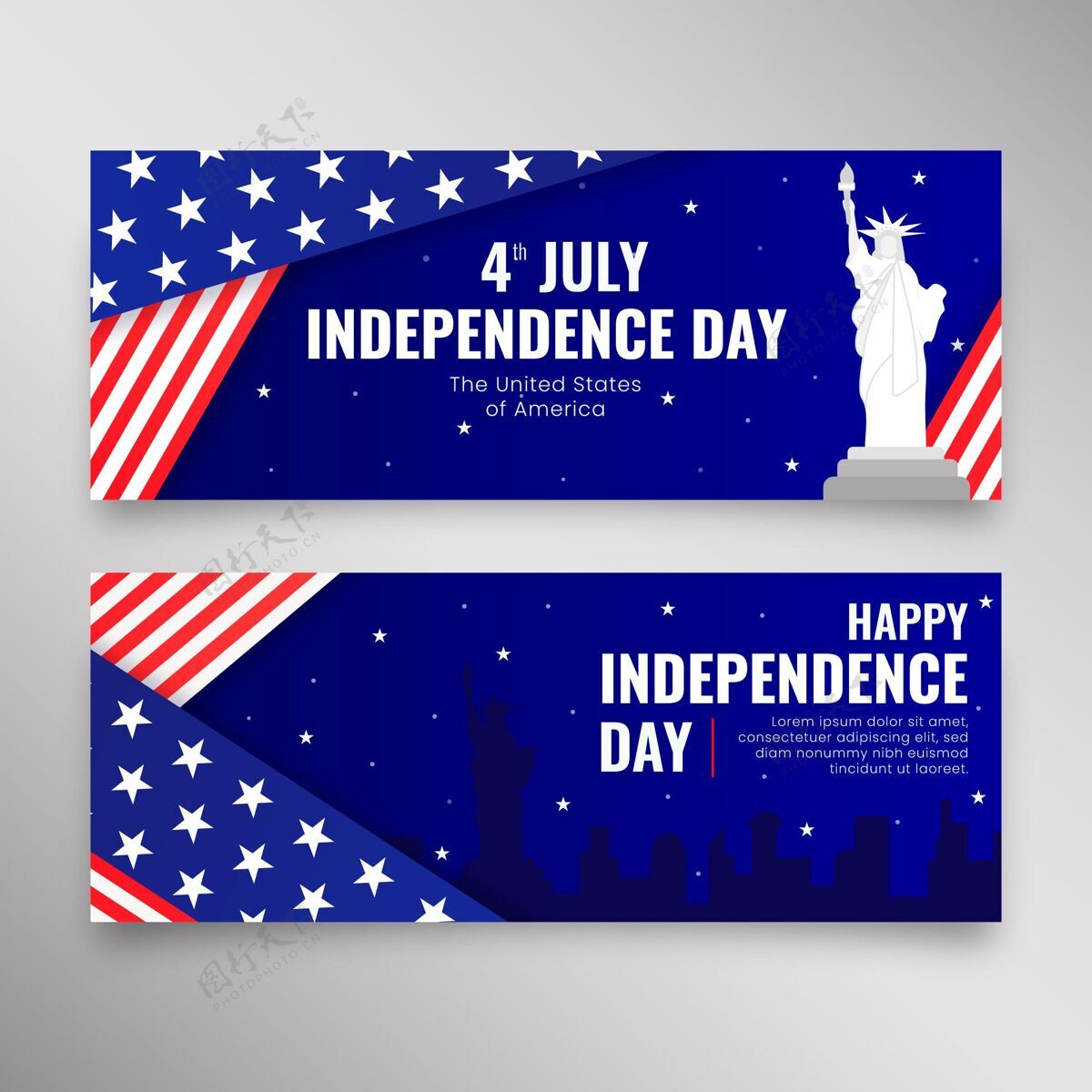 美国七月四日-独立日横幅布景节日纪念横幅
