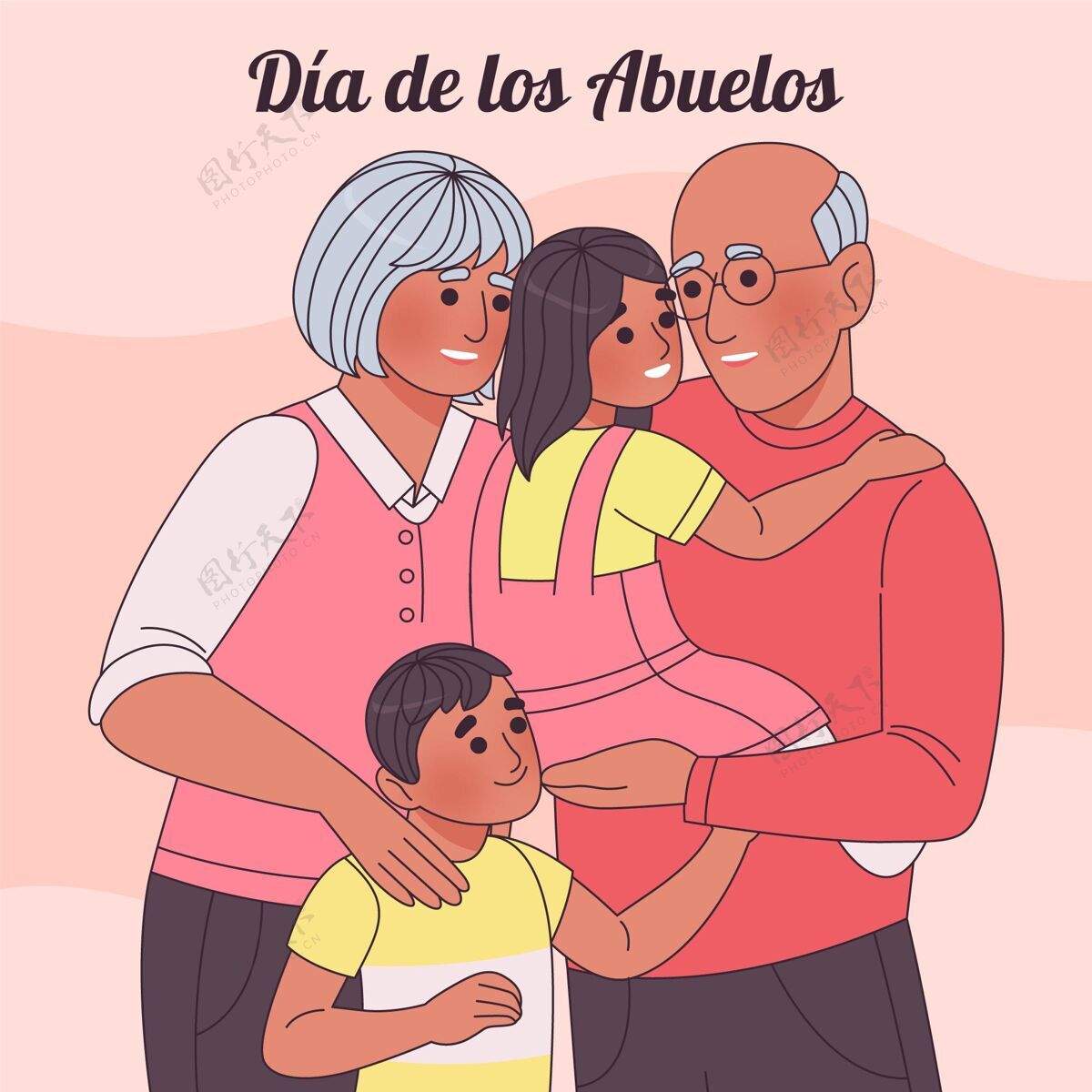 祖父母迪亚德洛斯阿布埃洛斯庆典插图节日祖母平面设计