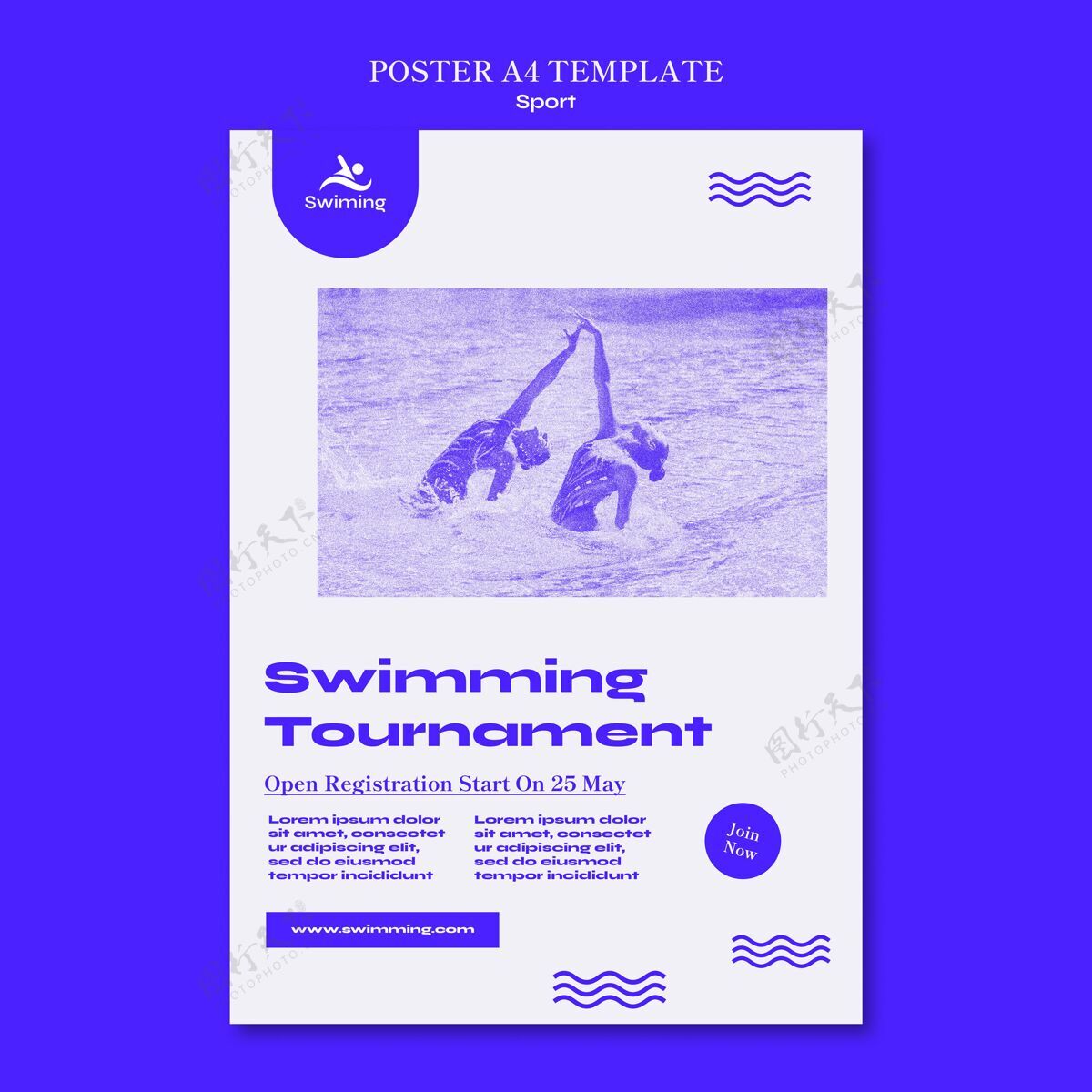运动游泳锦标赛海报模板运动运动员打印模板