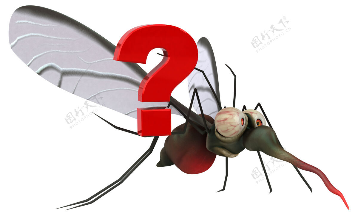 疾病蚊子3d插图动物流行刺痛