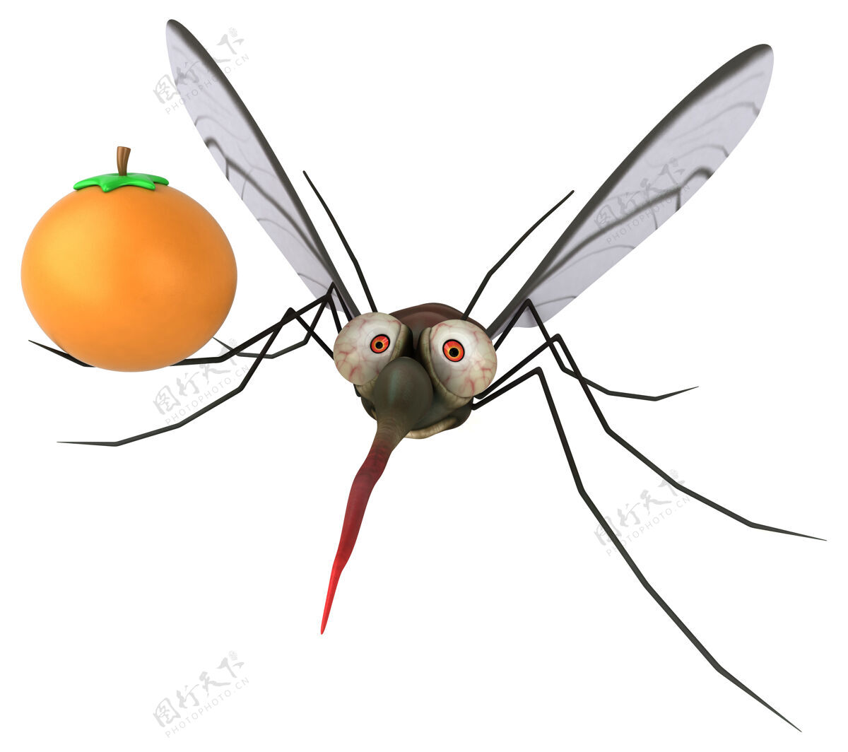 危险蚊子3d插图昆虫饮食疾病