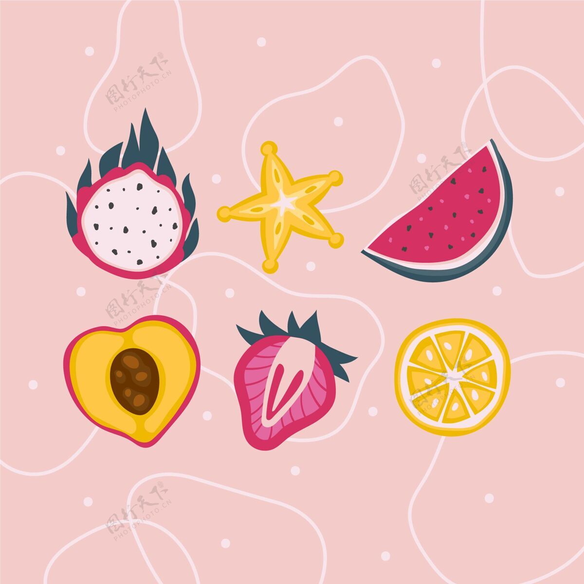 手绘手绘水果系列美味水果包装健康