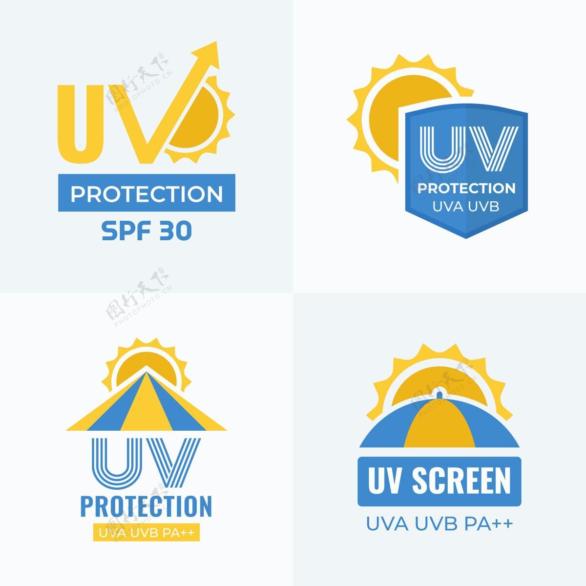 皮肤平面设计uv徽章系列护理保护收集