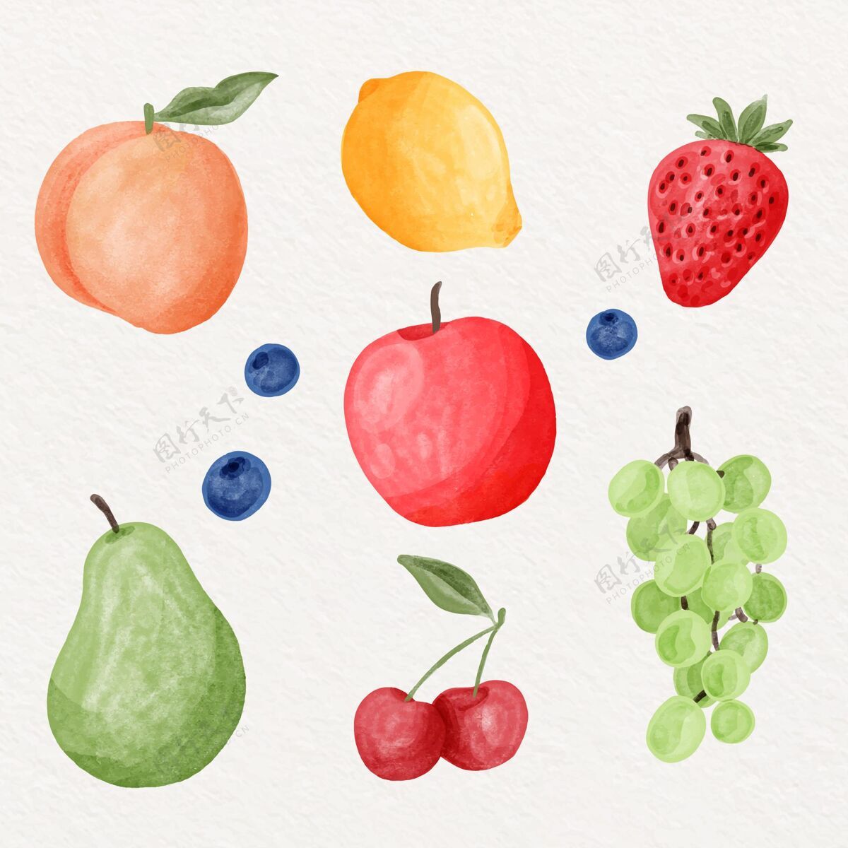 什锦手绘水彩画水果系列套装美味美味