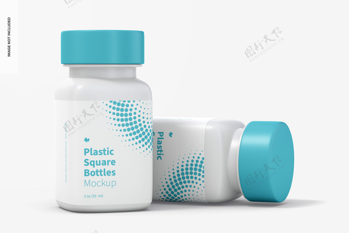 瓶子2盎司塑料方形瓶模型 掉落塑料模型塑料瓶