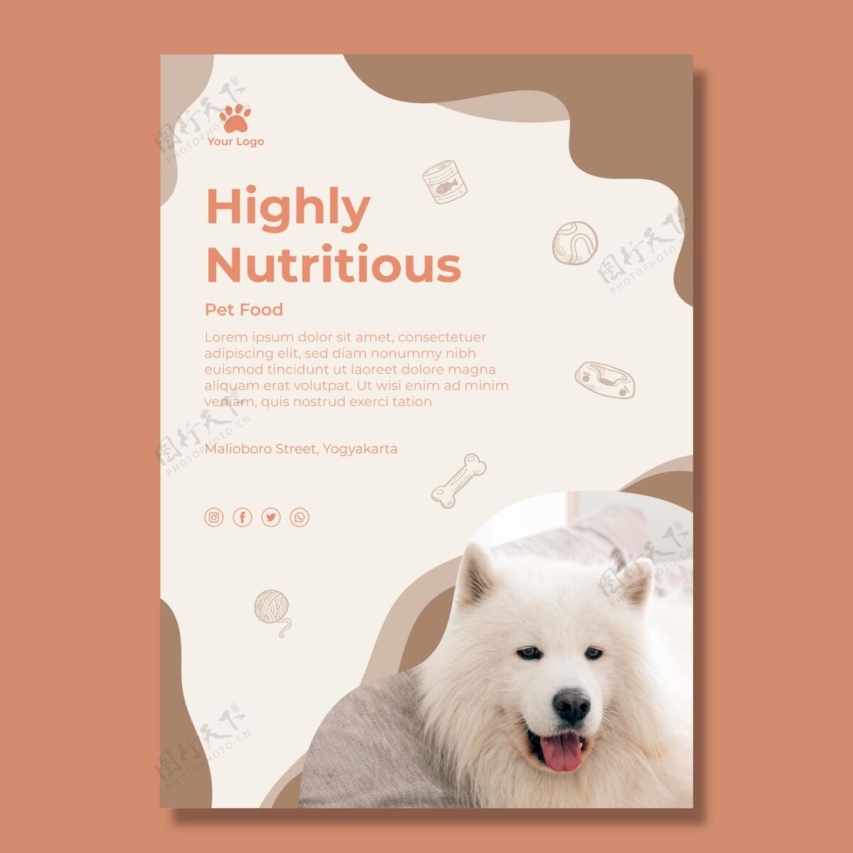 小狗营养动物食品海报模板食品家畜随时印刷