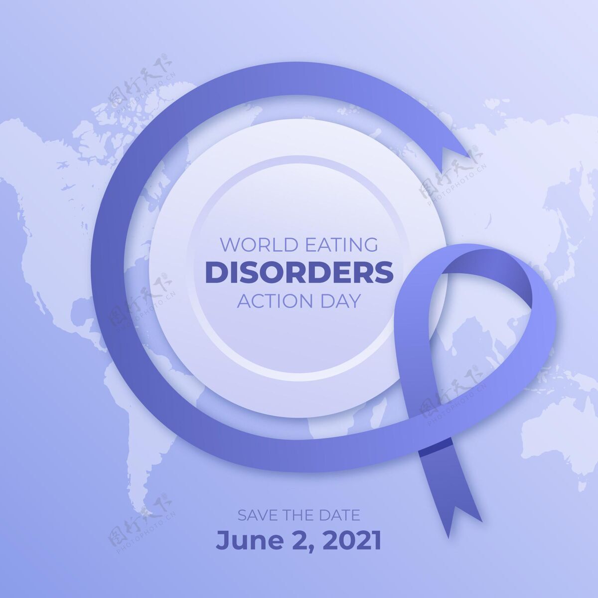 事件梯度世界饮食失调行动日插画健康梯度全球