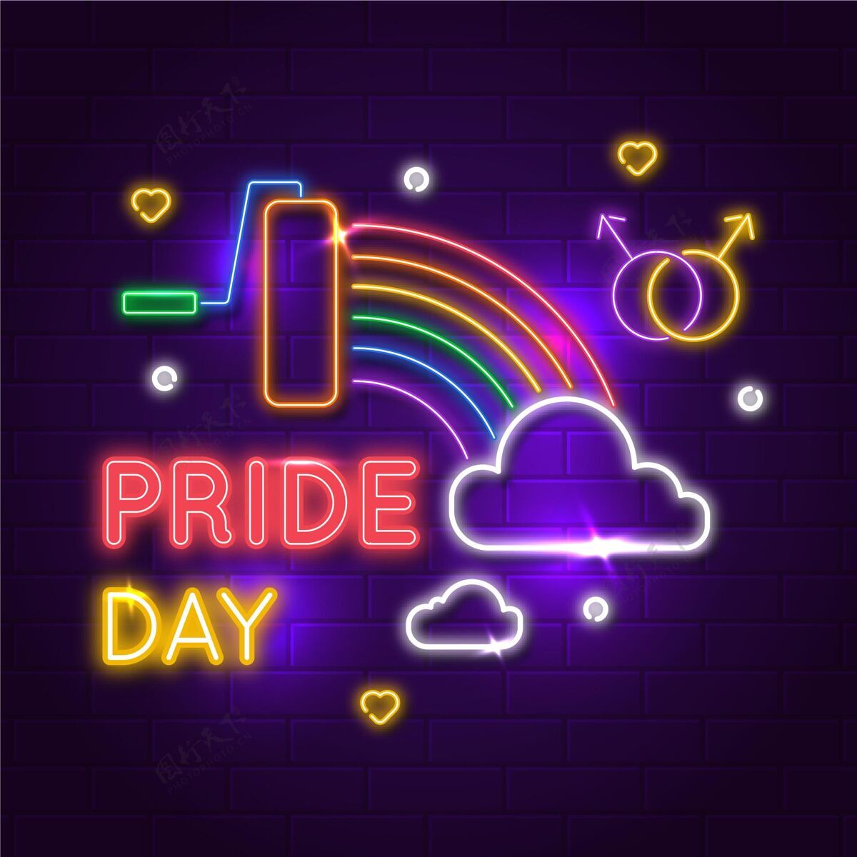同性恋现实自豪日霓虹灯标志同性恋同性恋标志和符号