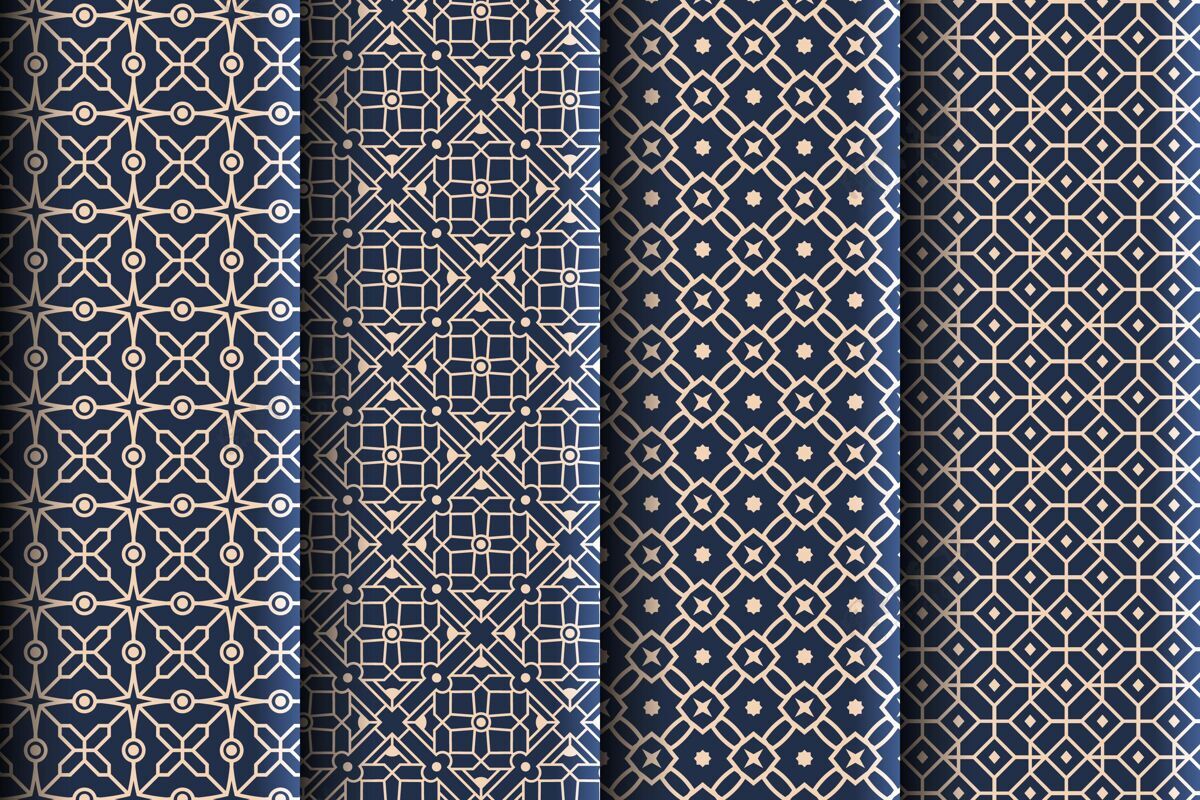 套装平面线性阿拉伯模式收集装饰中东线性