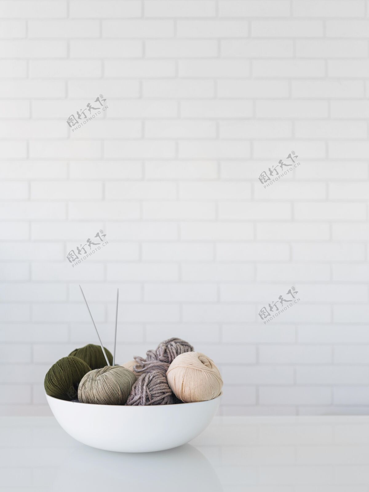 针织用毛线编织的碗爱好纺织品线
