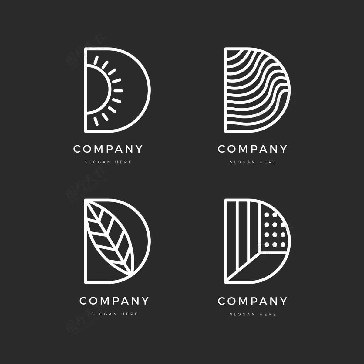 Corporate平面设计不同的d标志集企业标识标识企业标识