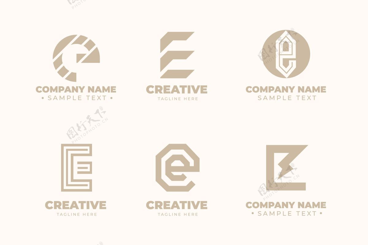企业标识平面e标志模板集合公司标识ELogo品牌