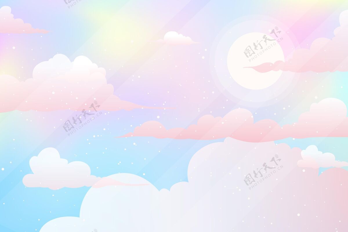 粉彩背景渐变柔和的天空背景粉彩渐变背景墙纸