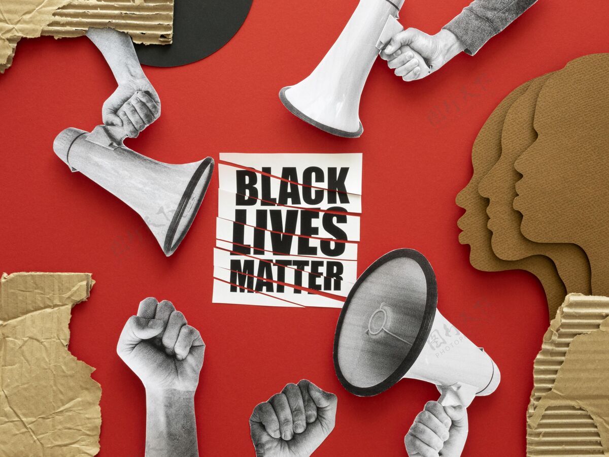 平面布局黑人的生命事关人们的抗议黑人生命问题种族主义水平