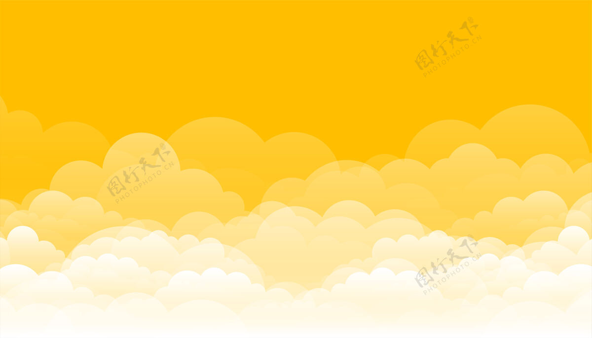 天气黄带云图案多云空间墙纸