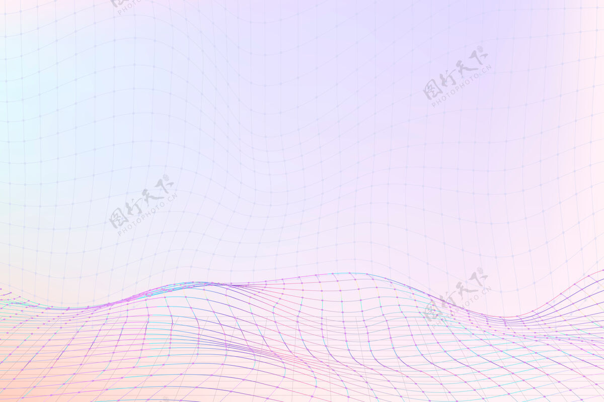 几何3d波浪紫色图案设计少女图案3d波
