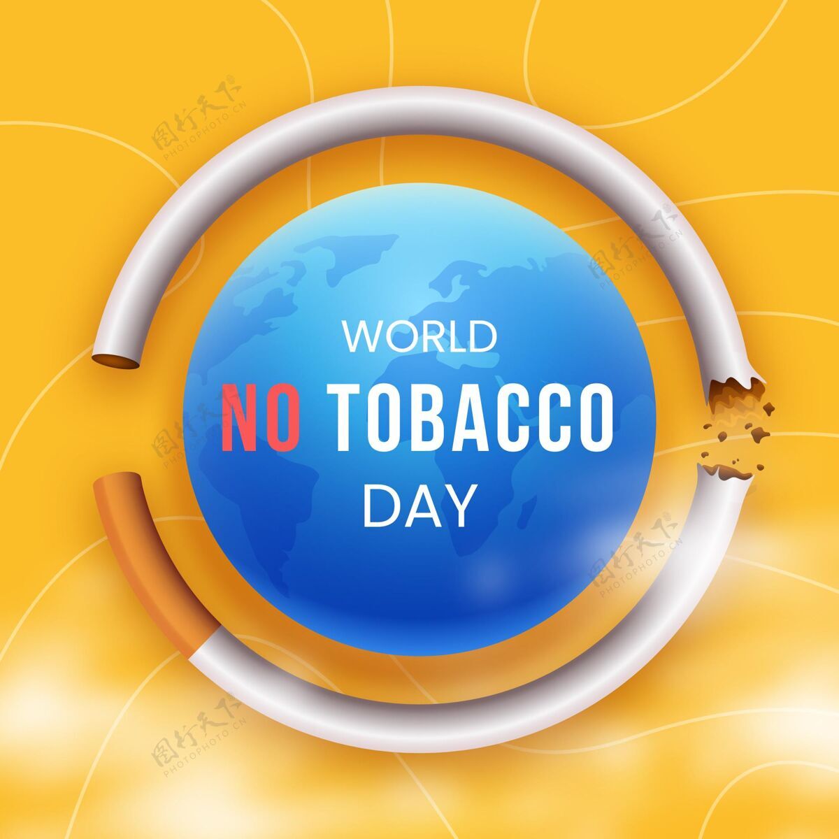 国际梯度世界无烟日插画世界无烟日事件不健康