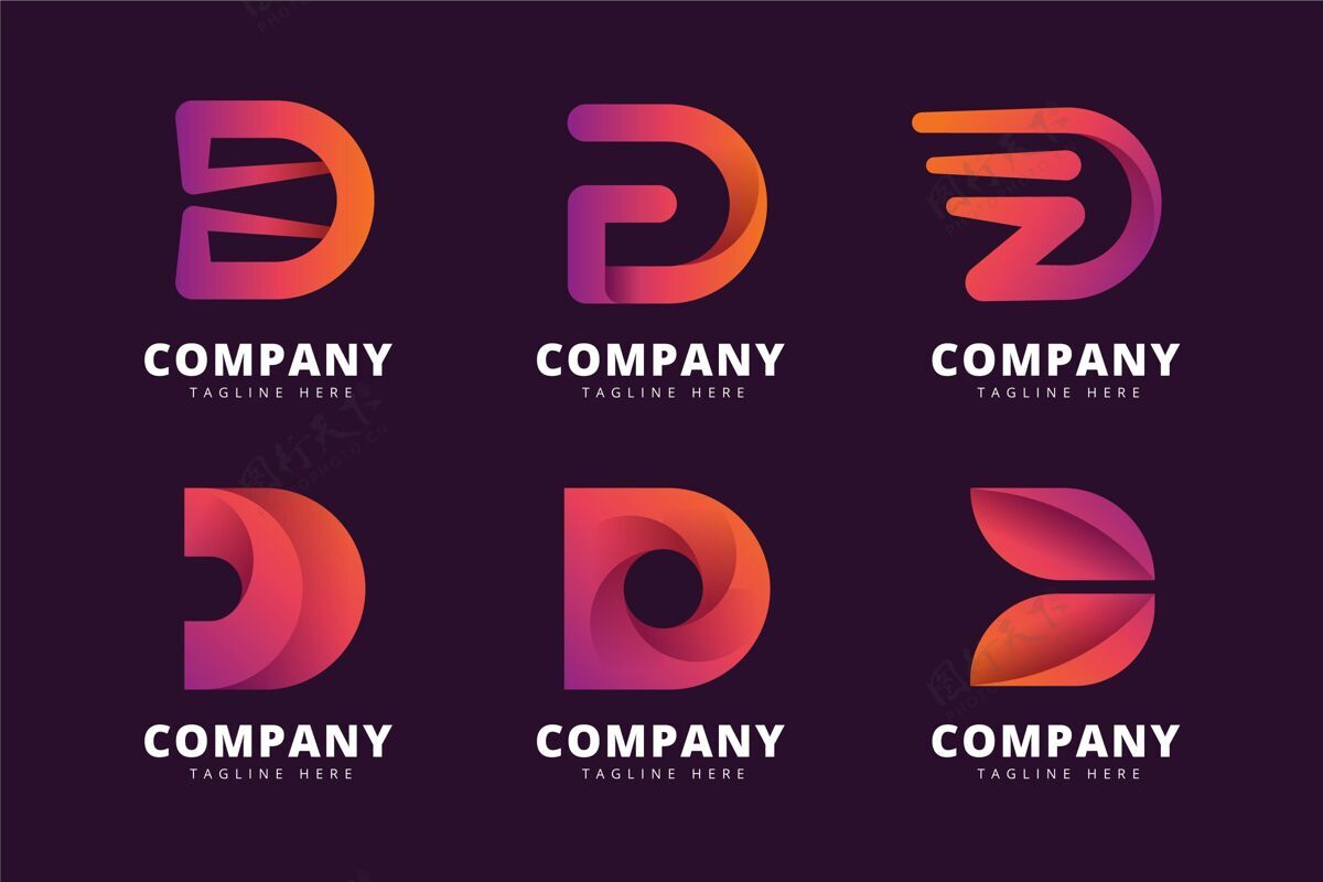 DLogo收集渐变d标志模板CorporateidentityBrandCompanyLogo