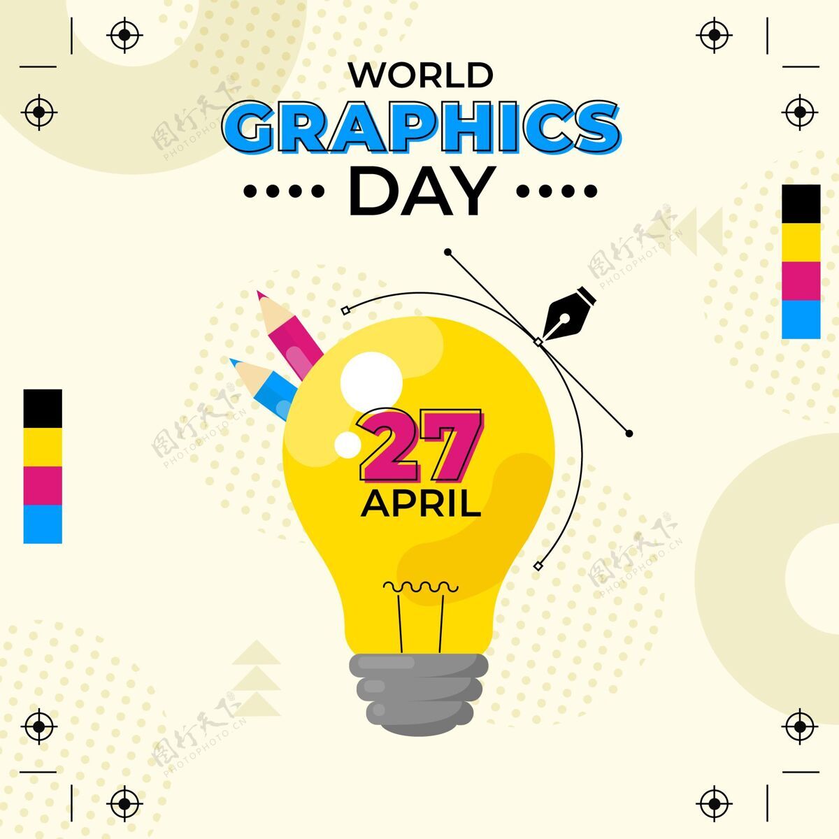4月27日平面世界图形日插图平面设计师世界图形日世界通信设计日