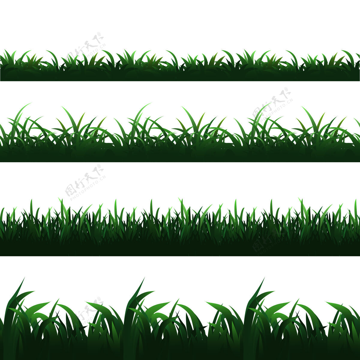 环境绿色无缝草边套装划船花卉无缝