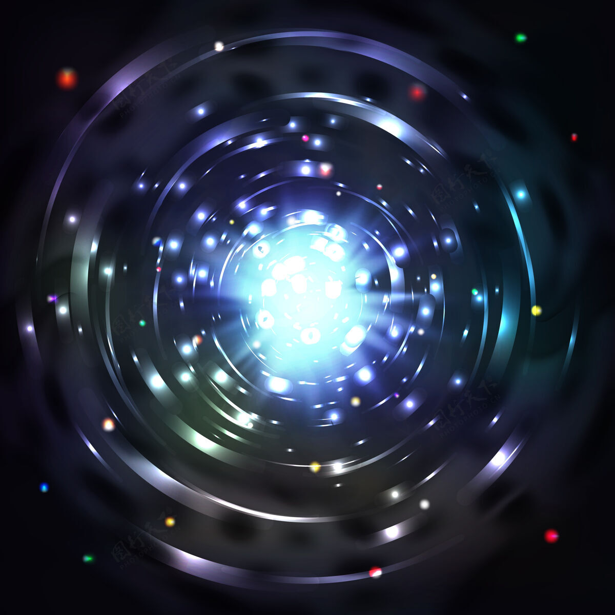 洞光隧道或光漩涡漩涡发光隧道和宇宙隧道中的运动漩涡漩涡能量流动