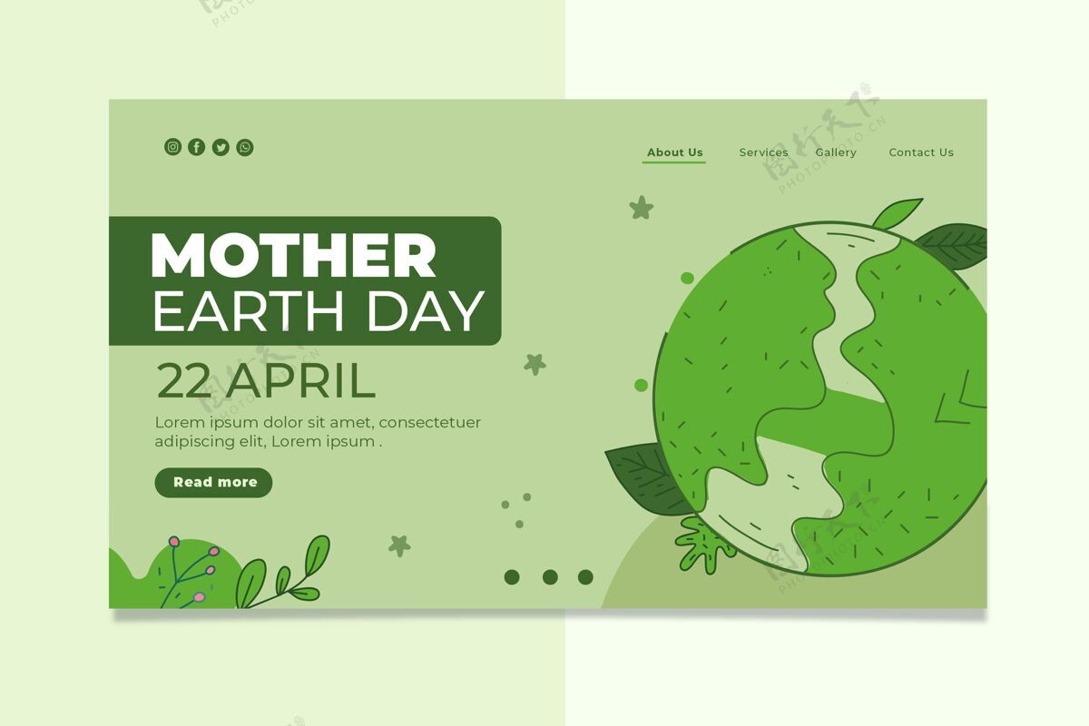 生态系统地球母亲日登陆页模板星球登陆页意识