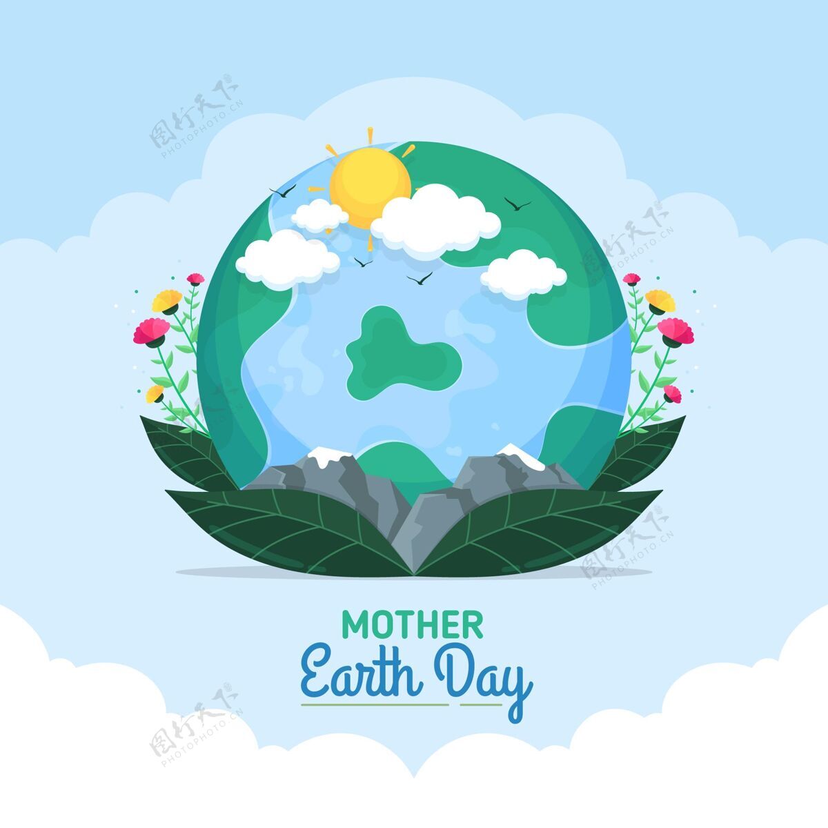 插图地球母亲节插图实习生平面设计全球