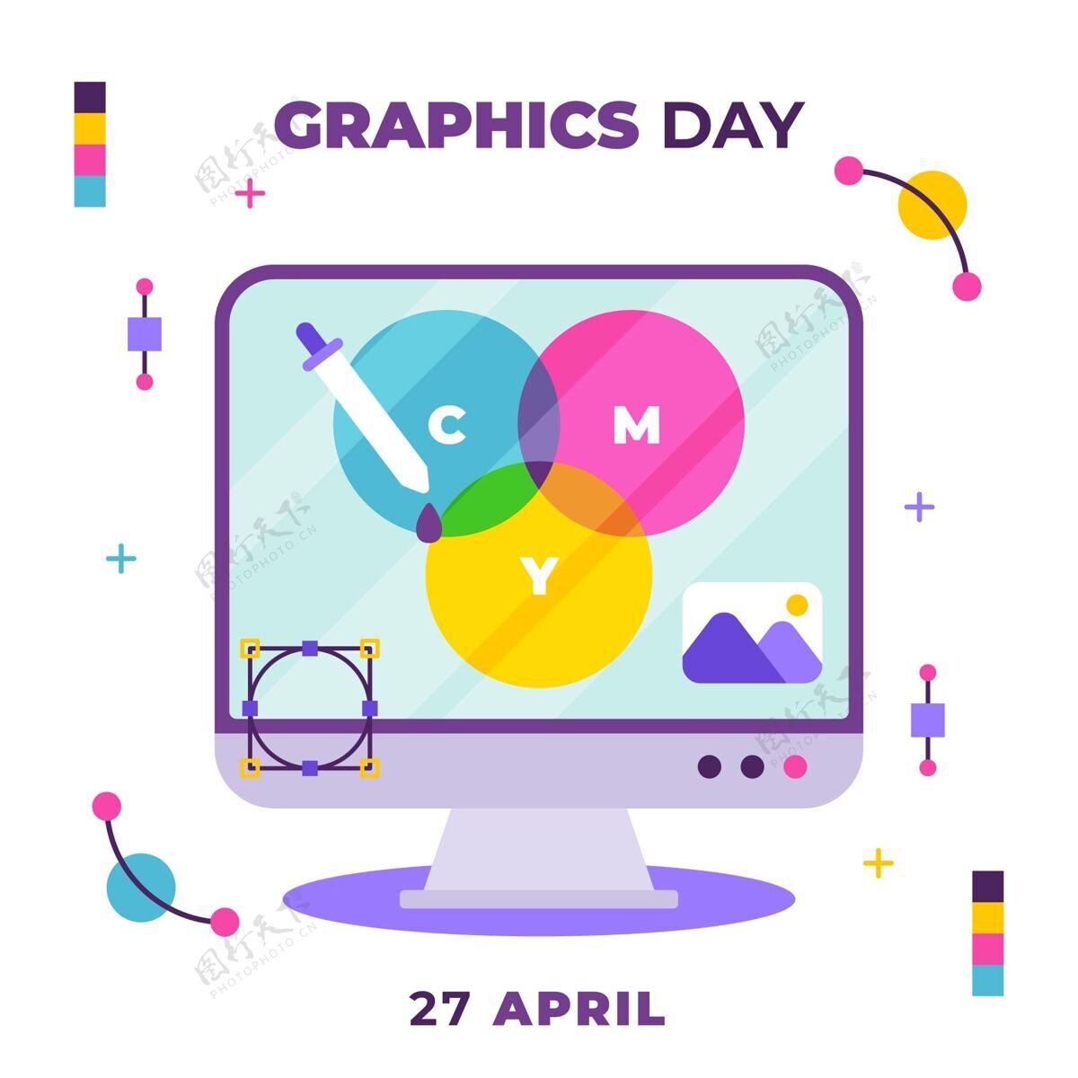 平面设计师平面世界图形日插图图形日国际庆祝